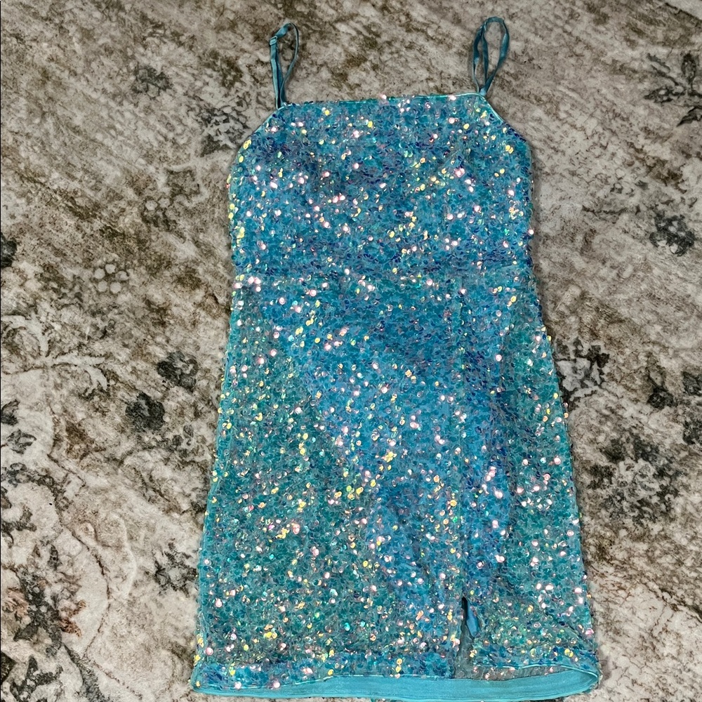 Sparkling Blue Sequin Dress